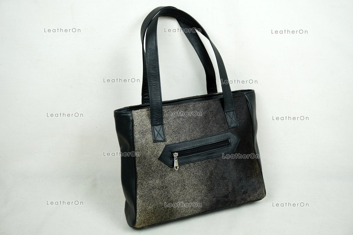 Cowhide Shoulder Bag | 100% Natural Hair on Cowhide Leather Handbag | Real Cow Skin Ladies Shoulder Bag | HB84