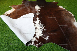 Medium (5 x 5.6 ft.) EXACT As Photo, Tricolor COWHIDE Area RUG | 100% Natural Cowhide Rug | Hair-on Cowhide Leather Rug | C564