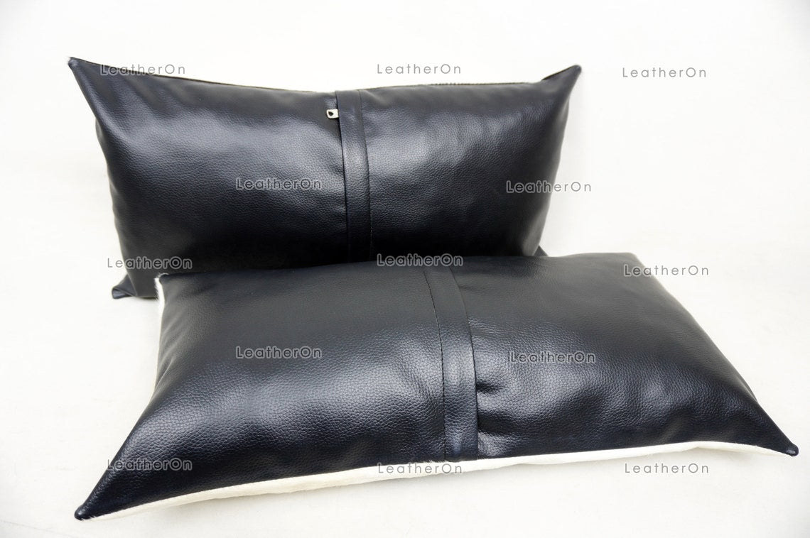 Cowhide Pillows Covers (12X 24 inch) 100% Natural Hair on Cowhide Leather Pillow Cases Real Cowhide Cushion Covers | PLW220