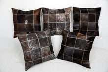 Load image into Gallery viewer, Cowhide Patchwork Pillows Covers 100% Natural Hair on Cowhide Leather Pillow Cases Real Cowhide Cushion Covers | PLW226

