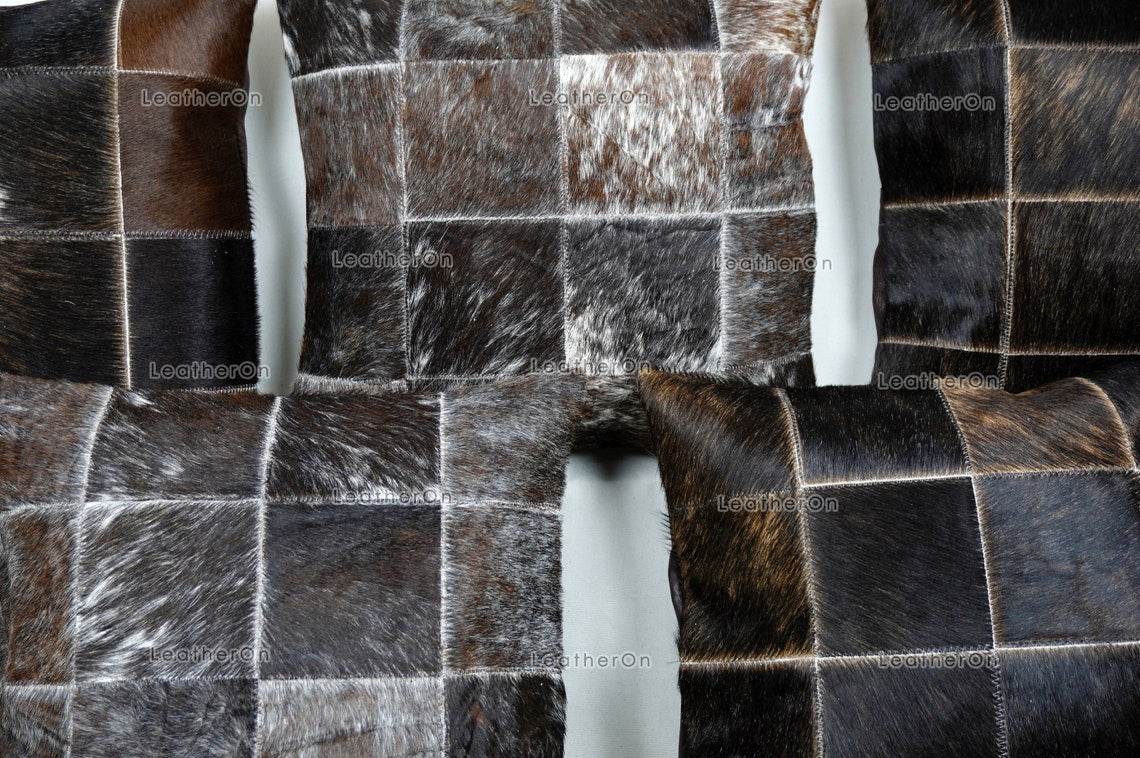 Cowhide Patchwork Pillows Covers 100% Natural Hair on Cowhide Leather Pillow Cases Real Cowhide Cushion Covers | PLW226