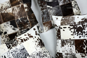 Cowhide Patchwork Pillows Covers 100% Natural Hair on Cowhide Leather Pillow Cases | PLW227