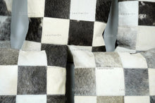 Charger l&#39;image dans la visionneuse de la galerie, Cowhide Patchwork Pillows Covers 100% Natural Hair on Cowhide Leather Pillow Cases Real Cowhide Cushion Covers | PLW229
