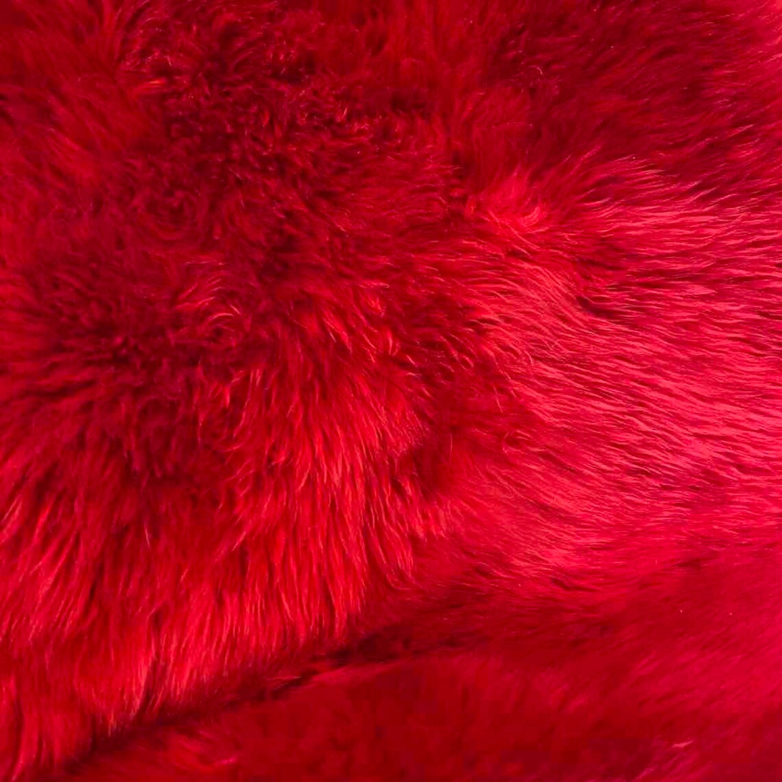 Large! Genuine Australian RED Double Pelt SHEEPSKIN Rug | 100% Natural Real Sheepskin Fur Area Rug (2 X 6 ft. approx.)
