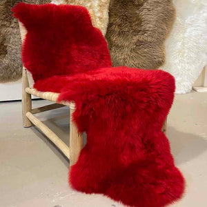 Large! Genuine Australian RED Double Pelt SHEEPSKIN Rug | 100% Natural Real Sheepskin Fur Area Rug (2 X 6 ft. approx.)