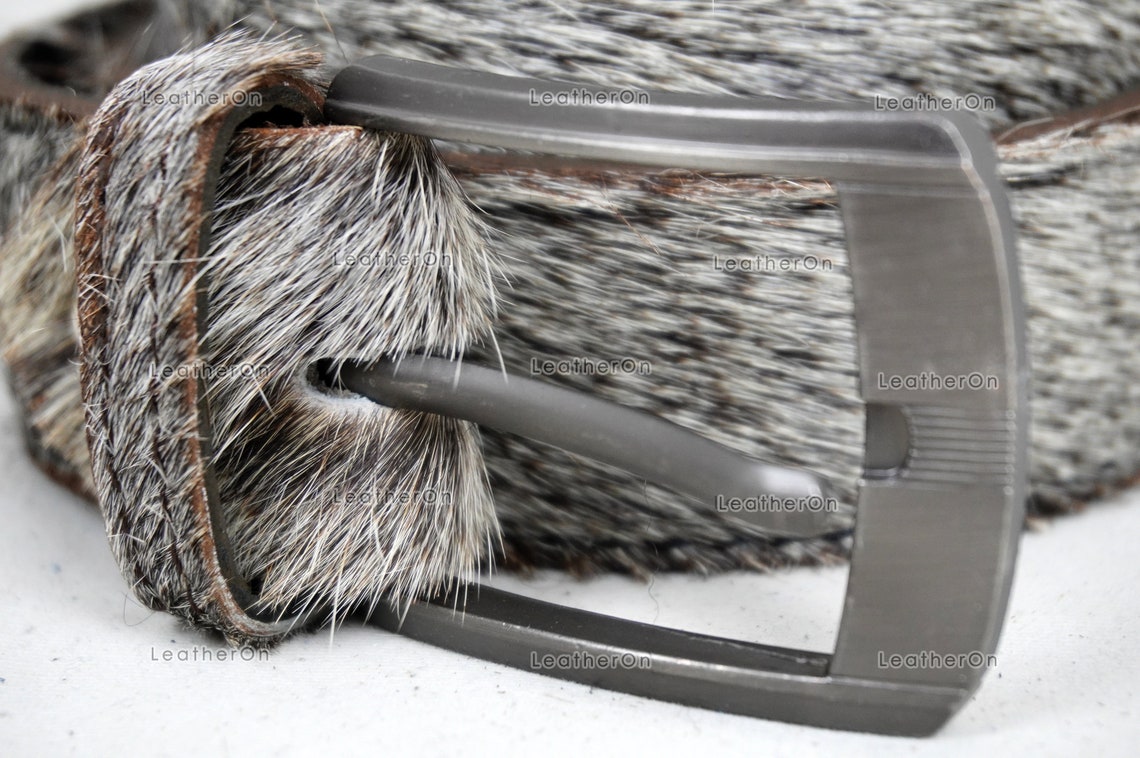 Genuine COWHIDE BELTS with Full Grain Leather Backside | Unisex 100% Natural Cow hide Belts | REAL Hair on Leather Belts | BLT11