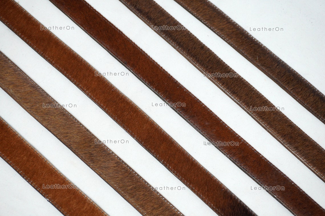 Genuine COWHIDE BELTS with Full Grain Leather Backside | Unisex 100% Natural Cow hide Belts | REAL Hair on Leather Belts | BLT15