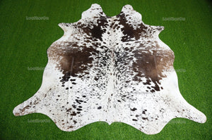 XLARGE (5.9 X 5.9 ft.) Exact As Photo, Tricolor COWHIDE RUG | 100% Natural Cowhide Rug | Hair-on Leather Cow Hide Rug | C624