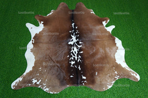 XLARGE (5.9 X 6 ft.) Exact As Photo, Tricolor COWHIDE RUG | 100% Natural Cowhide Rug | Hair-on Leather Cow Hide Rug | C631