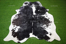 Load image into Gallery viewer, Small (4.6 x 4.2 ft.) EXACT As Photo, Black White COWHIDE RUG | 100% Natural Cowhide Area Rug | Hair-on Cowhide Leather Rug | C642
