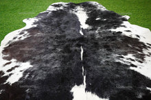 Load image into Gallery viewer, Small (4.6 x 4.2 ft.) EXACT As Photo, Black White COWHIDE RUG | 100% Natural Cowhide Area Rug | Hair-on Cowhide Leather Rug | C642
