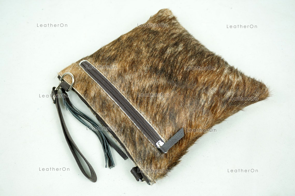 Natural Cowhide Cross body Bags with Strap | 100% Real Hair On Cowhide Leather Wristlet Bags | Genuine Cow skin Ladies Handbags | CB6