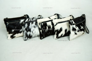 Natural Cowhide Cross body Bags with Strap | 100% Real Hair On Cowhide Leather Wristlet Bags | Genuine Cow skin Ladies Handbags | CB7