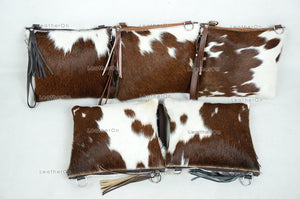 Natural Cowhide Cross body Bags with Strap | 100% Real Hair On Cowhide Leather Wristlet Bags | Genuine Cow skin Ladies Handbags | CB8