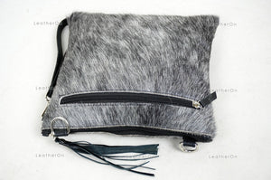 Natural Cowhide Cross body Bags with Strap | 100% Real Hair On Cowhide Leather Wristlet Bags | Genuine Cow skin Ladies Handbags | CB9