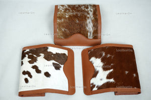 100% Natural Cowhide Clutch Wallet | Real Hair on Leather Clutch Purse | Genuine Cow Skin Leather Clutch Pouch | Real Cowhide Clutch Bag