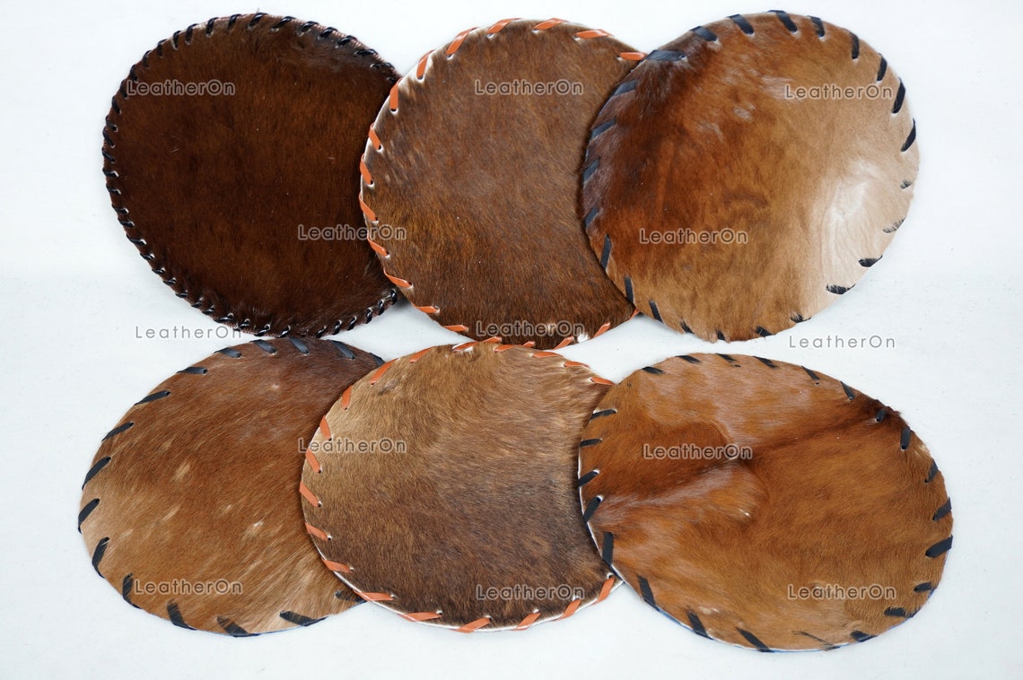 Assorted Color 100% Natural COWHIDE Placemats | Handmade Hair on Leath