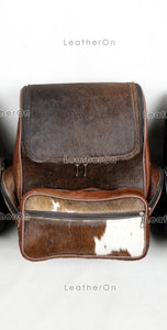 Large Backpack!! Exact as Photo, Natural Cowhide Backpack | 100% Hair On Cowhide Leather Diaper Bag | Real Cow skin Backpack