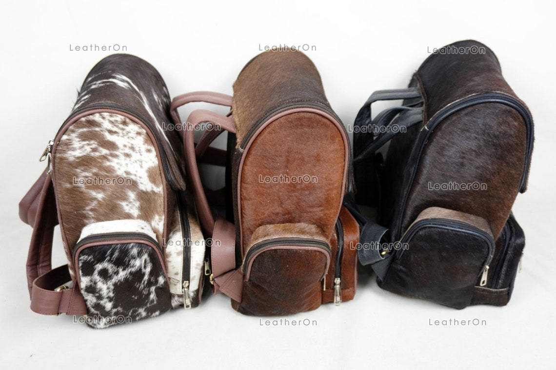 Large Backpack!! Exact as Photo, Natural Cowhide Backpack | 100% Hair On Cowhide Leather Diaper Bag | Real Cow skin Backpack