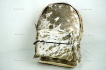 Load image into Gallery viewer, Backpack!! Natural Cowhide Backpack | 100% Real Hair On Cowhide Leather Backpack | Cowhide Shoulder Bag | Hair on Leather Backpack | BP60
