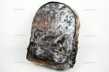 Load image into Gallery viewer, Backpack!! Natural Cowhide Backpack | 100% Real Hair On Cowhide Leather Backpack | Cowhide Shoulder Bag | Hair on Leather Backpack | BP66
