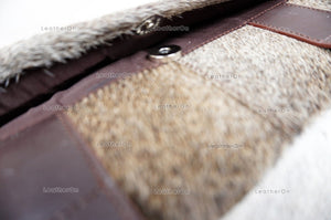 Cowhide Laptop Briefcase Bag | Natural Cowhide Office Satchel Bag | Cowhide Messenger Bag | Cowhide File Bag | Documents Bag | OB21