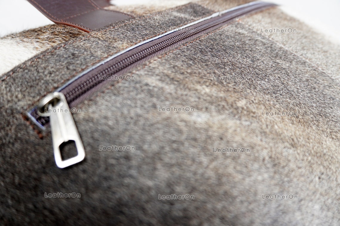 Cowhide Laptop Briefcase Bag | Natural Cowhide Office Satchel Bag | Cowhide Messenger Bag | Cowhide File Bag | Documents Bag | OB21