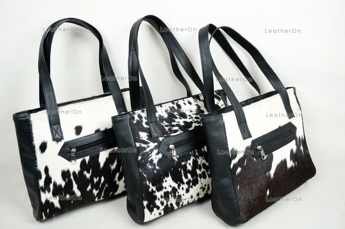 Cowhide Shoulder Bag | 100% Natural Hair on Cowhide Leather Handbag | Real Cow Skin Ladies Shoulder Bag | HB81