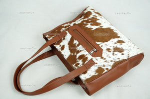 Cowhide Shoulder Bag | 100% Natural Hair on Cowhide Leather Handbag | Real Cow Skin Ladies Shoulder Bag | HB82