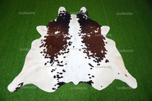 Load image into Gallery viewer, Tricolor Large (5.2 X 5.6 ft.) Exact As Photo Cowhide Area RUG | 100% Natural Cowhide Area Rug | Genuine Hair-on Cowhide Leather Rug | C686
