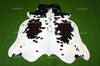 Tricolor Medium (5 x 5 ft.) Exact As Photo Cowhide RUG | 100% Natural Cowhide Area Rug | Genuine Hair-on Cowhide Leather Rug | C687
