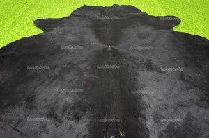 Black XLARGE (6.2 X 5.7 ft.) Exact As Photo Cowhide Rug | 100% Natural Cowhide Area Rug | Real Hair-on Leather Cowhide Rug | C692