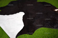Load image into Gallery viewer, Black XLARGE (6 X 6.7 ft.) Exact As Photo Cowhide Rug | 100% Natural Cowhide Area Rug | Real Hair-on Leather Cowhide Rug | C708
