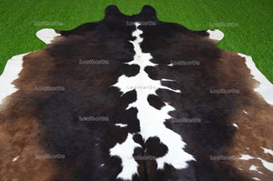 Tricolor Large (5 X 5.6 ft.) Exact As Photo Cowhide Area RUG | 100% Natural Cowhide Rug | Genuine Hair-on Cowhide Leather Rug | C716