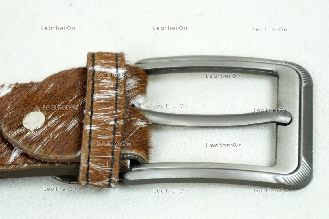 Genuine COWHIDE BELTS with Full Grain Leather Backside | Unisex 100% Natural Cow hide Belts | REAL Hair on Leather Belts | BLT12