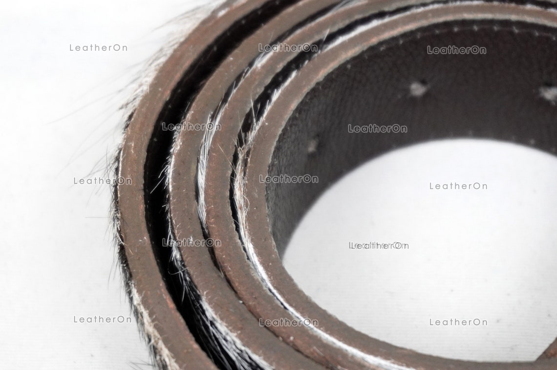 Genuine COWHIDE BELTS with Full Grain Leather Backside | Unisex 100% Natural Cow hide Belts | REAL Hair on Leather Belts | BLT13