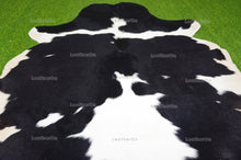 Load image into Gallery viewer, Black White Medium (5 X 5.4 ft.) Exact As Photo Cowhide RUG | 100% Natural Cowhide Area Rug | Genuine Hair-on Cowhide Leather Rug | C745
