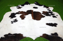 Load image into Gallery viewer, Tricolor XLARGE (5.8 X 5.9 ft.) Exact As Photo Cowhide Rug | 100% Natural Cowhide Area Rug | Real Hair-on Leather Cowhide Rug | C749
