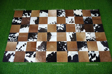 Load image into Gallery viewer, HANDMADE 100% Natural COWHIDE RUG (4 X 6 ft.) | Patchwork Hair on Cowhide Leather Area Rug | Exact as Photo | PR152
