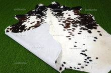 Load image into Gallery viewer, XLARGE (5.8 X 5.8 ft.) Exact As Photo, Tricolor COWHIDE RUG | 100% Natural Cowhide Rug | Hair-on Leather Cow Hide Rug | C672
