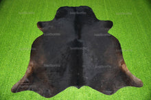 Charger l&#39;image dans la visionneuse de la galerie, Black, XLARGE (6.3 X 6 ft.) Exact As Photo Cowhide Rug | 100% Natural Cowhide Area Rug | Real Hair-on Leather Cowhide Rug | C693
