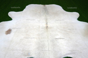 White Medium (5 x 5 ft.) Exact As Photo Cowhide RUG | 100% Natural Cowhide Area Rug | Genuine Hair-on Cowhide Leather Rug | C694
