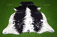 Load image into Gallery viewer, Black White Medium (4.7 x 5 ft.) Exact As Photo Cowhide RUG | 100% Natural Cowhide Area Rug | Genuine Hair-on Cowhide Leather Rug | C697
