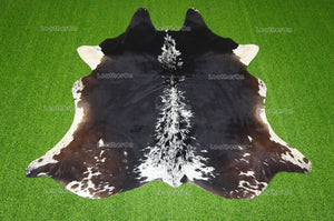 Black White Large (5.5 X 5.3 ft.) Exact As Photo Cowhide Area RUG | 100% Natural Cowhide Rug | Genuine Hair-on Cowhide Leather Rug | C748