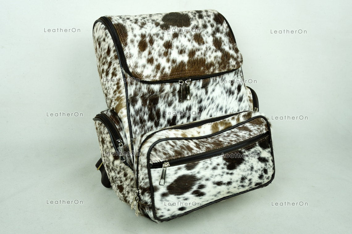 Large!! Natural Cowhide Backpack | 100% Real Hair On Cowhide Leather Backpack | Cowhide Shoulder Bag | Hair on Leather Backpack | BP71