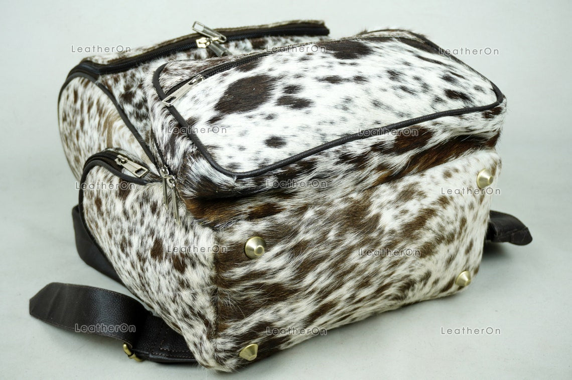 Large!! Natural Cowhide Backpack | 100% Real Hair On Cowhide Leather Backpack | Cowhide Shoulder Bag | Hair on Leather Backpack | BP71