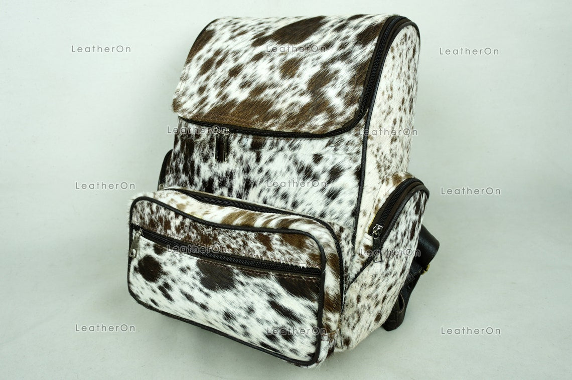 Large!! Natural Cowhide Backpack | 100% Real Hair On Cowhide Leather Backpack | Cowhide Shoulder Bag | Hair on Leather Backpack | BP71