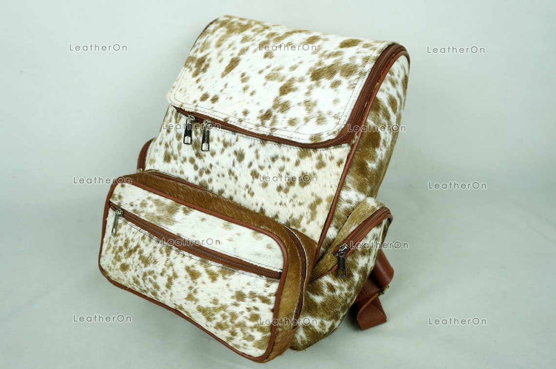 Large!! Natural Cowhide Backpack | 100% Real Hair On Cowhide Leather Backpack | Cowhide Shoulder Bag | Hair on Leather Backpack | BP72