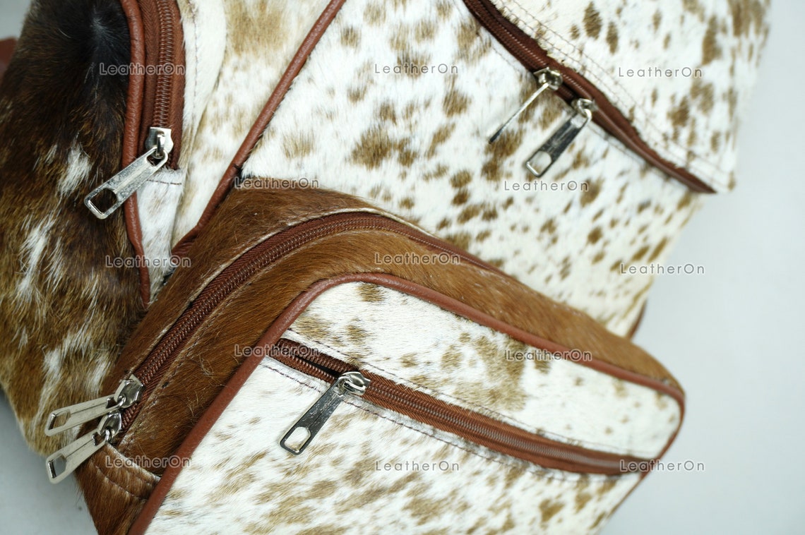 Large!! Natural Cowhide Backpack | 100% Real Hair On Cowhide Leather Backpack | Cowhide Shoulder Bag | Hair on Leather Backpack | BP72