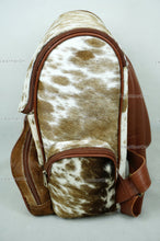 Load image into Gallery viewer, Large!! Natural Cowhide Backpack | 100% Real Hair On Cowhide Leather Backpack | Cowhide Shoulder Bag | Hair on Leather Backpack | BP72
